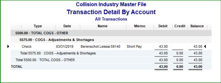 Transaction Detail Report QuickBooks