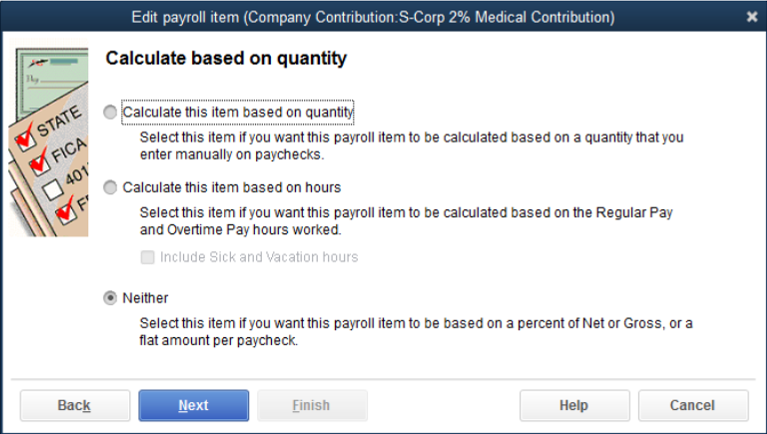 Payroll Item Calculation Settings