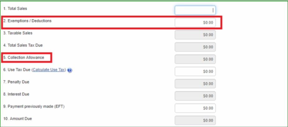 Indiana Online Sales Tax Mockup
