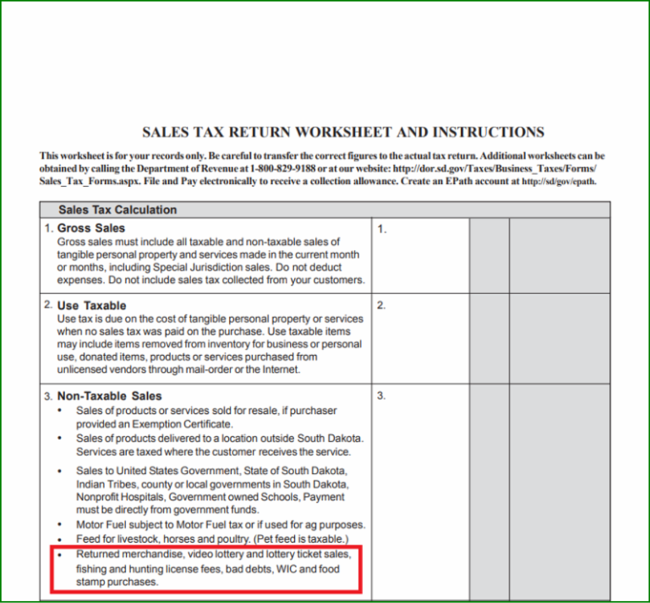 Missouri Sales Tax Worksheet Mockup