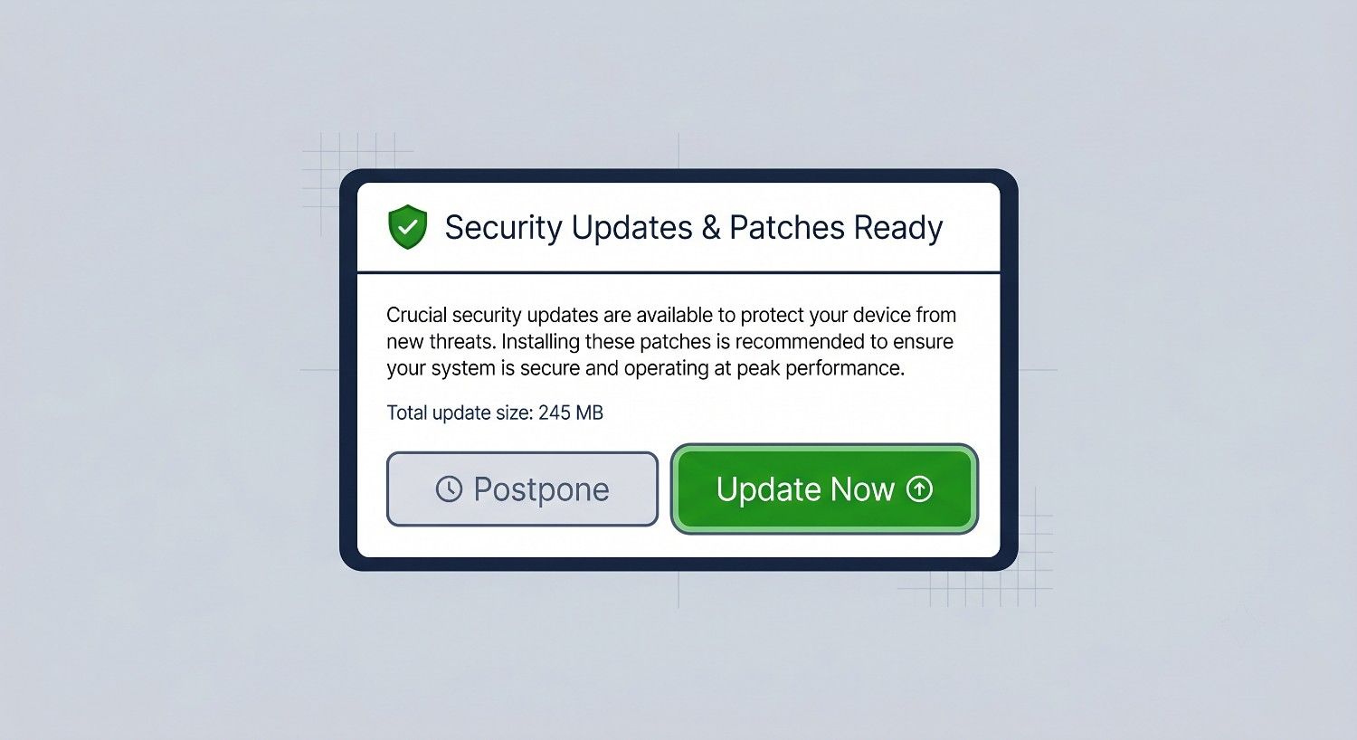 System Update Alert Window